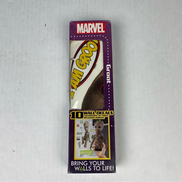 Groot Marvel Wall Decals Decalcomania New 10 Pieces Bring To Life Stick App - Picture 1 of 7